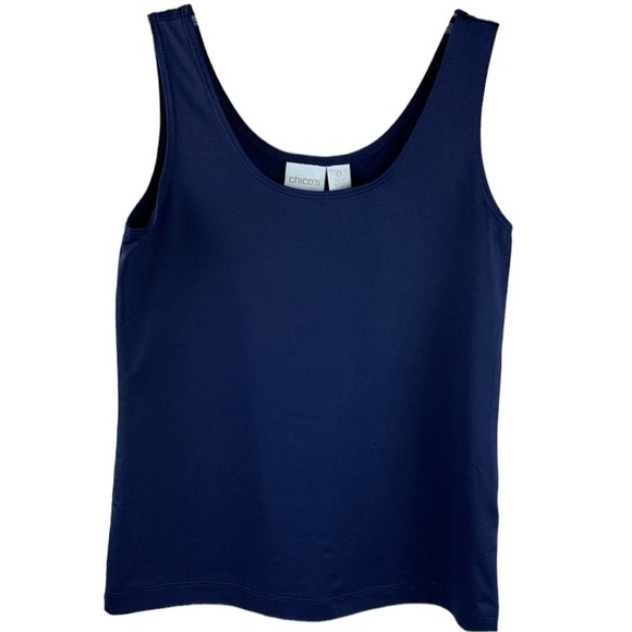 Chico’s Gorgeous Nautical Blue Tank Top Size 2-4 - Picture 1 of 5